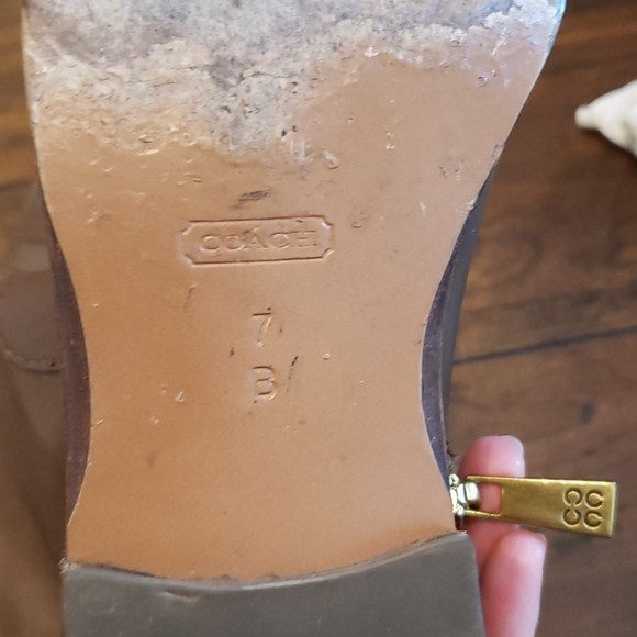 COACH brown leather knee lenght boots - Picture 7 of 10